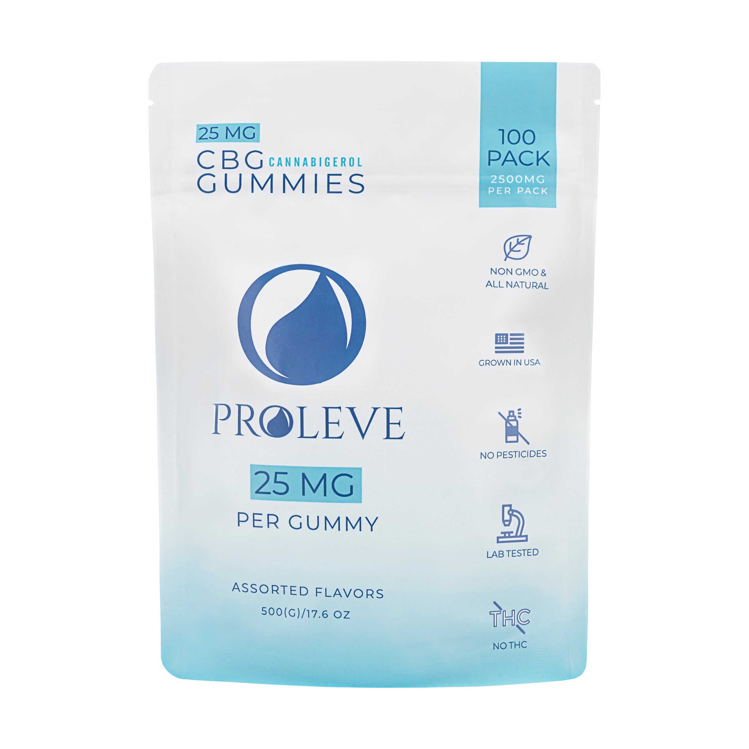 Front Image of 25MG CBG Gummies 100 Count Pack