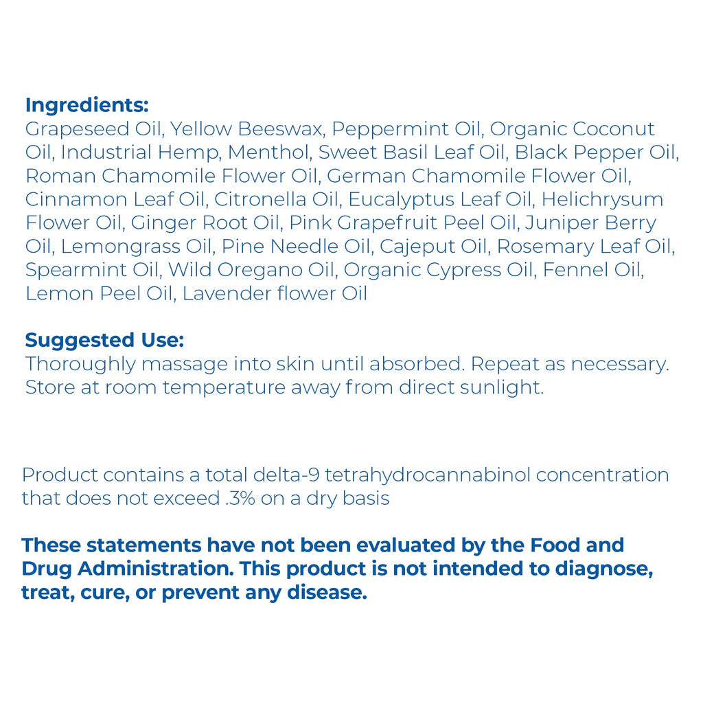 List of ingredients and product information on a white background