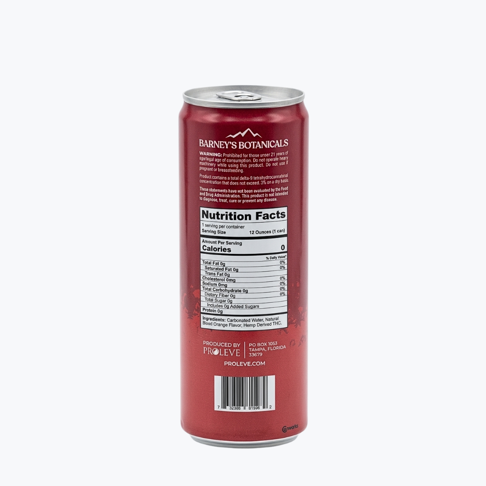 Barney's Botanicals Delta 9 THC Seltzer Can Ingredientes