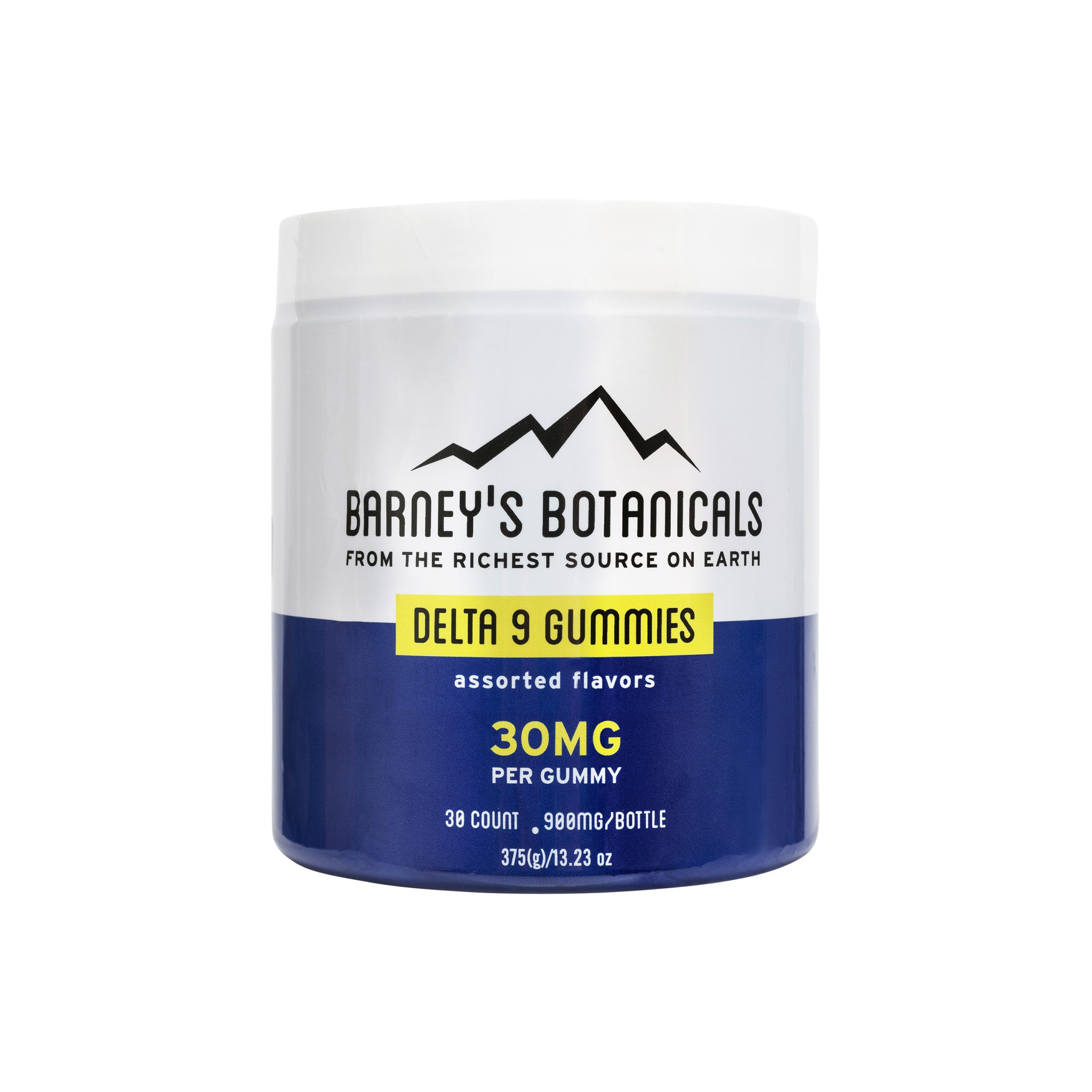 Barney's Botanicals 30mg Delta 9 THC Gummies in Assorted Flavors 30 count Bottle